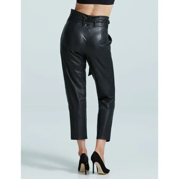 Commando | Faux Leather Paperbag Pants In Black - Picture 3 of 10
